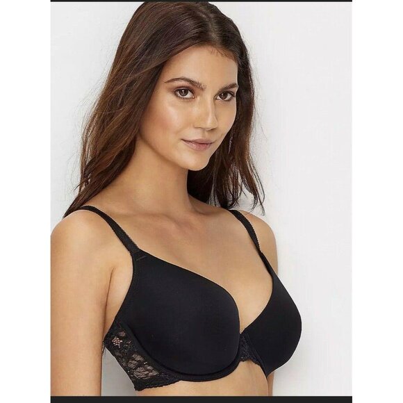🆕 WACOAL French Garden Seamless Underwire T-Shirt Bra 36B Black #85340 - Picture 2 of 8